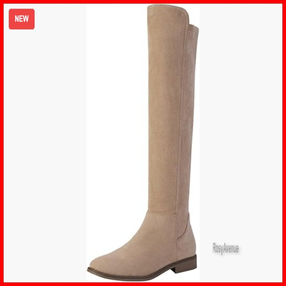 Stretch Suede Over The Knee Boots Low Heel Flat Thigh High Women's Boots